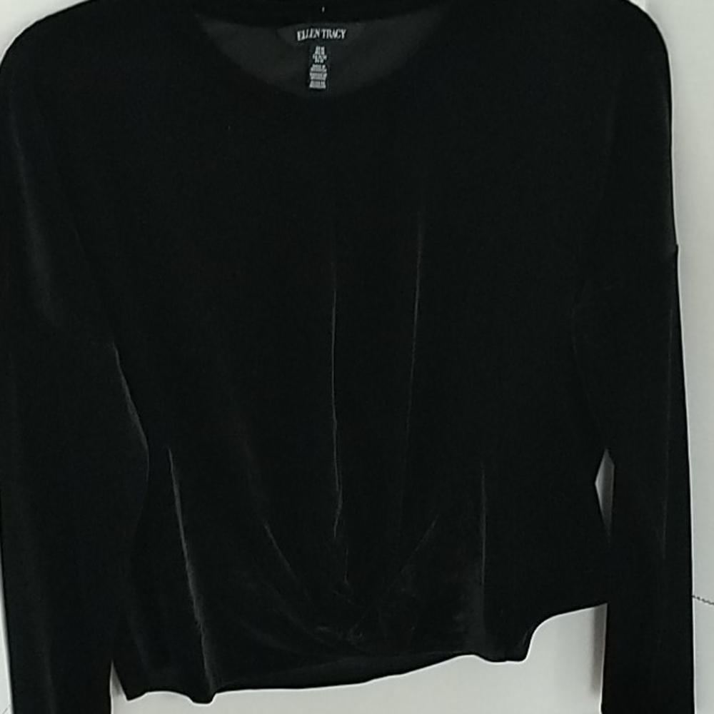 Ellen Tracy black velvet Pullover, Sz M.